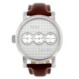 OTIUM - a gentleman's Trigulateur wrist watch. Stainless steel case with exhibition case back.