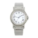 CARTIER - a Santos Ronde bracelet watch. Stainless steel case. Numbered 296518193. Signed