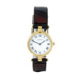 CARTIER - a Vendome wrist watch. Yellow metal case, stamped 18k with poincon. Numbered 810024503.