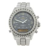 BREITLING - a gentleman's Aeromarine Intruder bracelet watch. Stainless steel case with calibrated