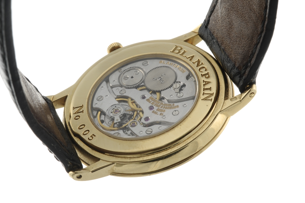 BLANCPAIN - a gentleman's Ultra Thin wrist watch. Yellow metal case with exhibition case back, - Image 2 of 4