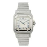 CARTIER - a Santos bracelet watch. Stainless steel case. Reference 17225, serial 987901. Signed