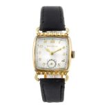 BULOVA - a lady's wrist watch. Gold plated case with stainless steel case back. Numbered 5345234.