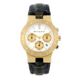 BULGARI - a gentleman's Diagono chronograph wrist watch. 18ct yellow gold case. Reference CH35G,