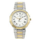 BAUME & MERCIER - a gentleman's Riviera bracelet watch. Stainless steel case with yellow metal