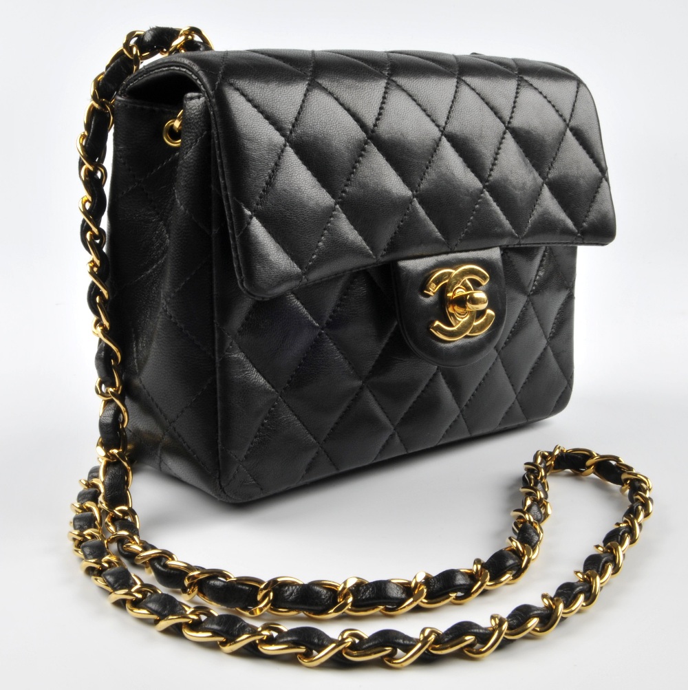 CHANEL - a Mini Classic Flap handbag. Featuring maker's signature black quilted lambskin leather - Image 6 of 7