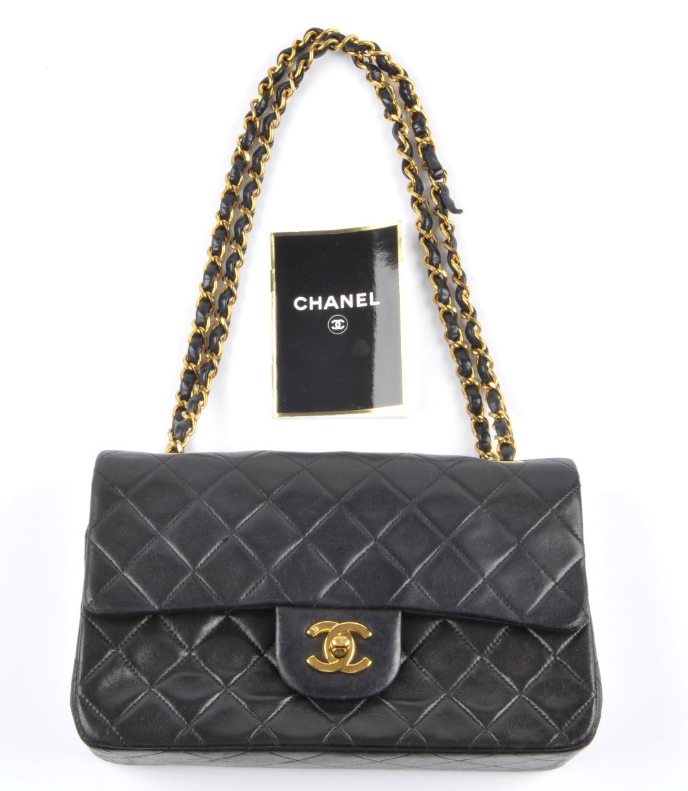 CHANEL - a Small Classic Double Flap handbag. Featuring maker's iconic black quilted lambskin - Image 6 of 6
