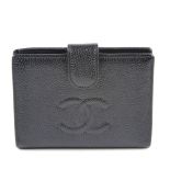 CHANEL - a caviar leather wallet. The caviar leather exterior with quilted 'CC' logo to the front,