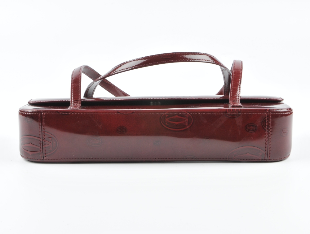 CARTIER - a Happy Birthday long baguette bag. Crafted from burgundy patent leather embossed with - Image 4 of 4