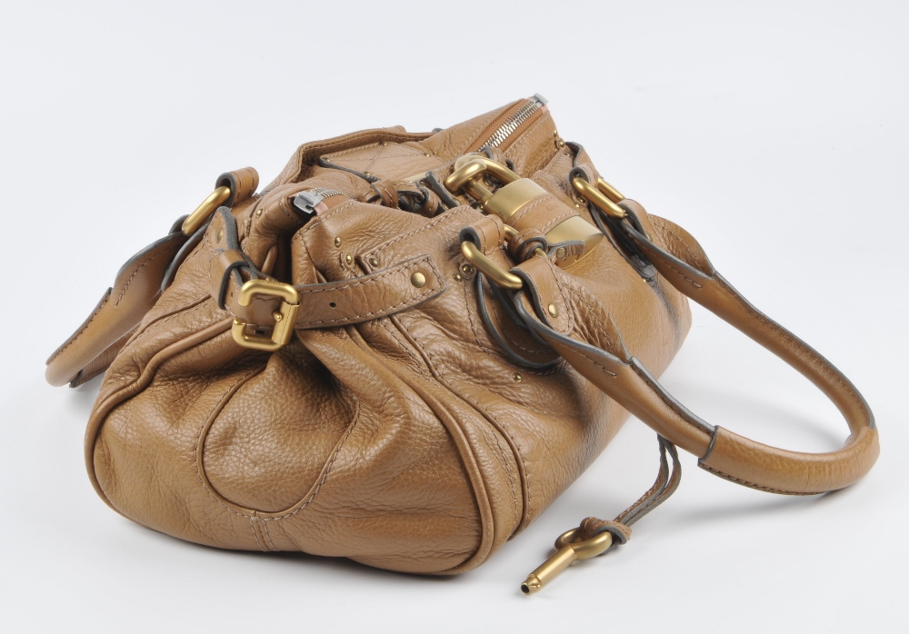 CHLOE - a tan Paddington handbag. Featuring a grained tan calfskin leather exterior, dual rolled - Image 4 of 6