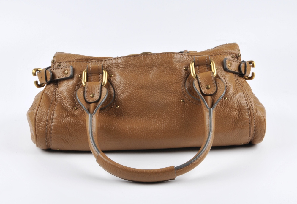 CHLOE - a tan Paddington handbag. Featuring a grained tan calfskin leather exterior, dual rolled - Image 5 of 6