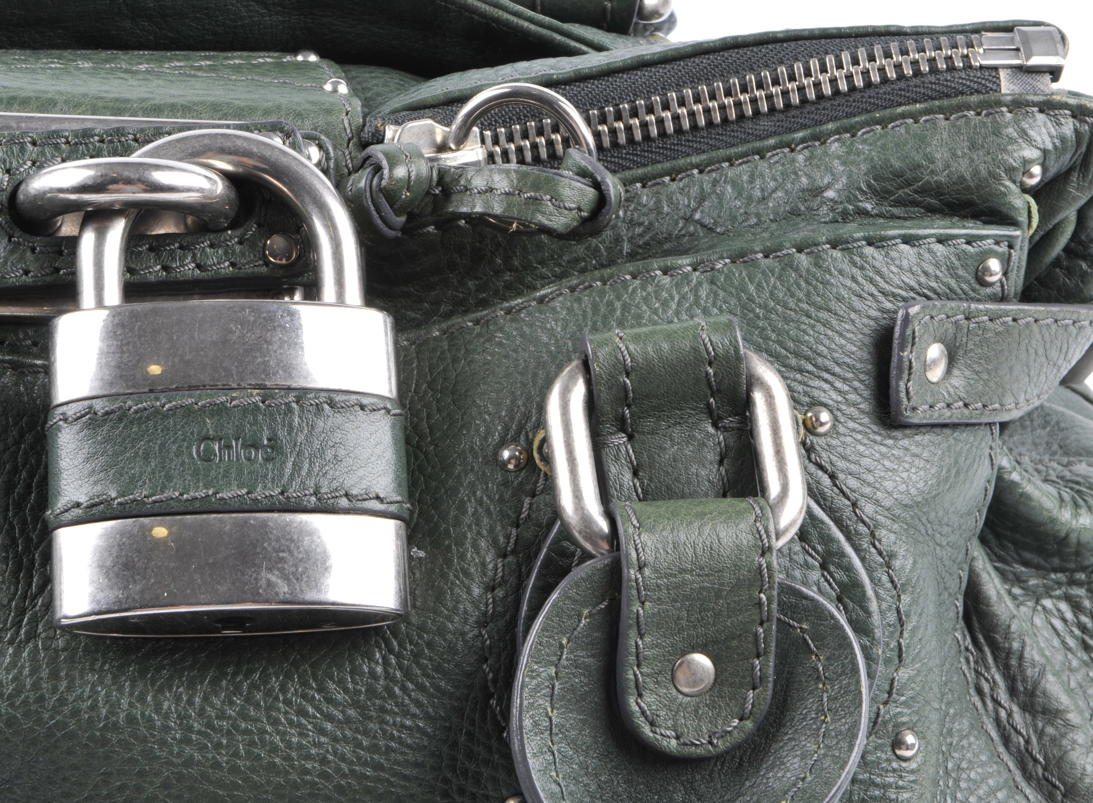 CHLOE - a green Paddington handbag. Featuring a green grained leather exterior, dual rolled - Image 5 of 6