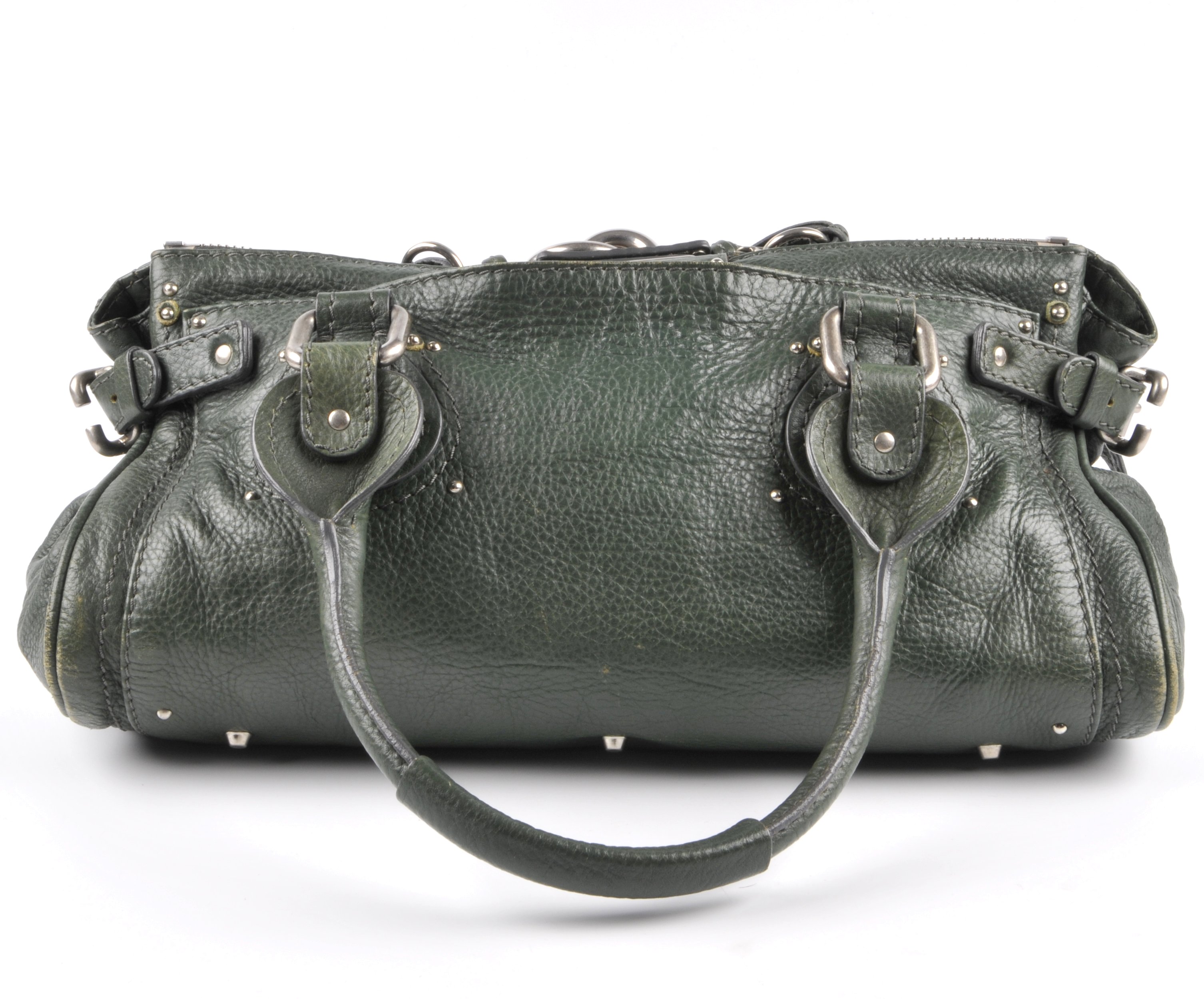 CHLOE - a green Paddington handbag. Featuring a green grained leather exterior, dual rolled - Image 3 of 6