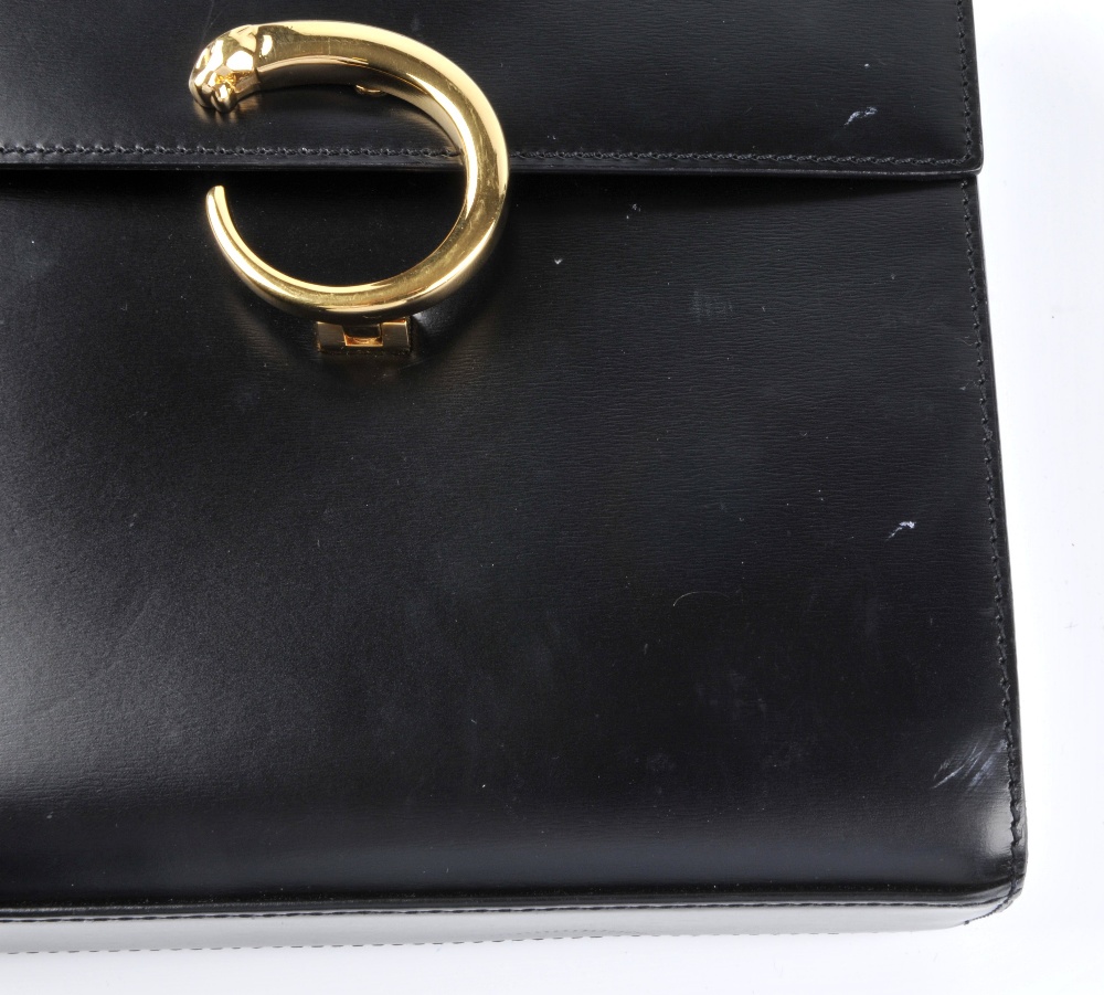 CARTIER - a black leather Panthere box bag. Designed with a smooth black leather exterior with a - Image 5 of 5