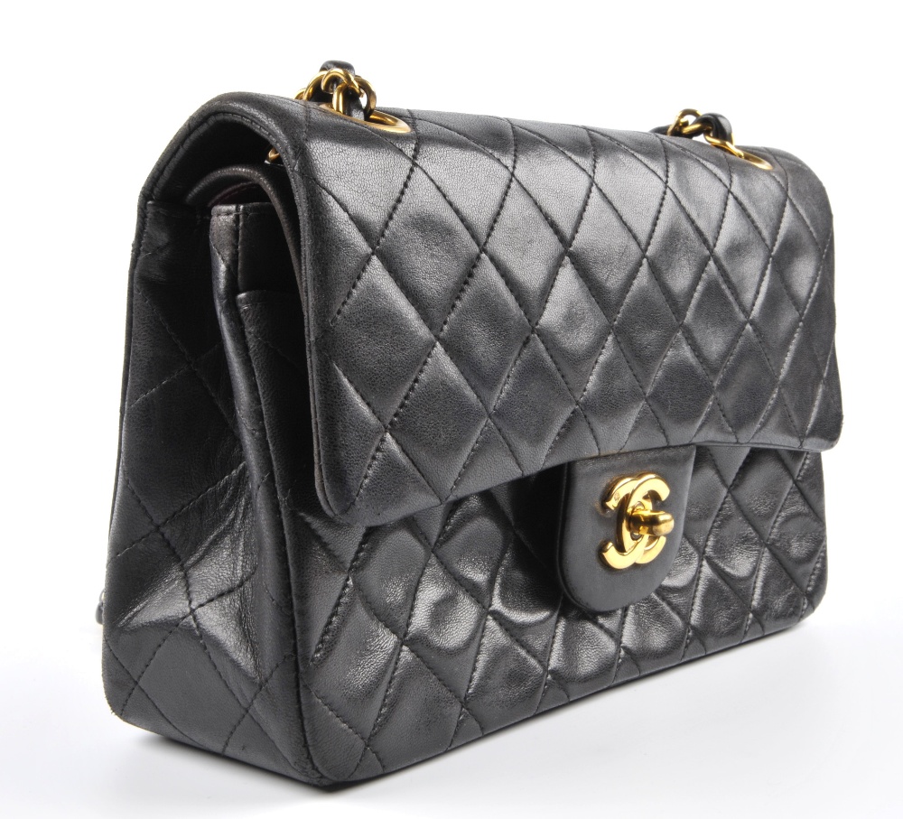 CHANEL - a Small Classic Double Flap handbag. Featuring maker's iconic black quilted lambskin - Image 3 of 6