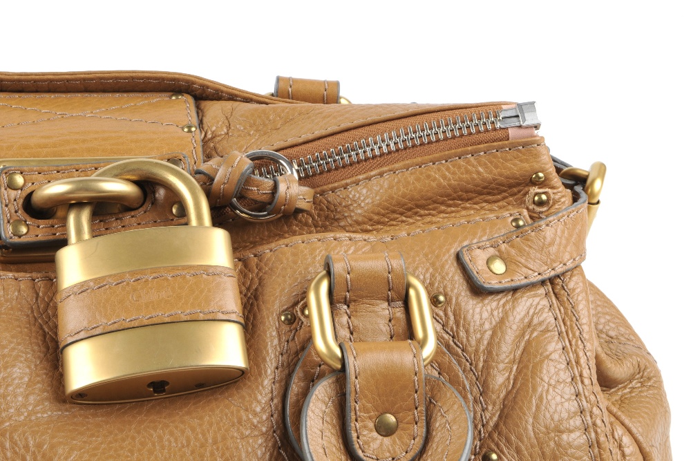 CHLOE - a tan Paddington handbag. Featuring a grained tan calfskin leather exterior, dual rolled - Image 2 of 6