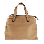 EMPORIO ARMANI - a beige leather handbag. Designed with a beige leather exterior, dual flat