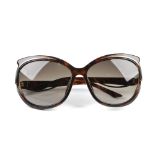 CHRISTIAN DIOR - a pair of 'Audacieuse 2' sunglasses. Featuring brown acetate oversized cat eye