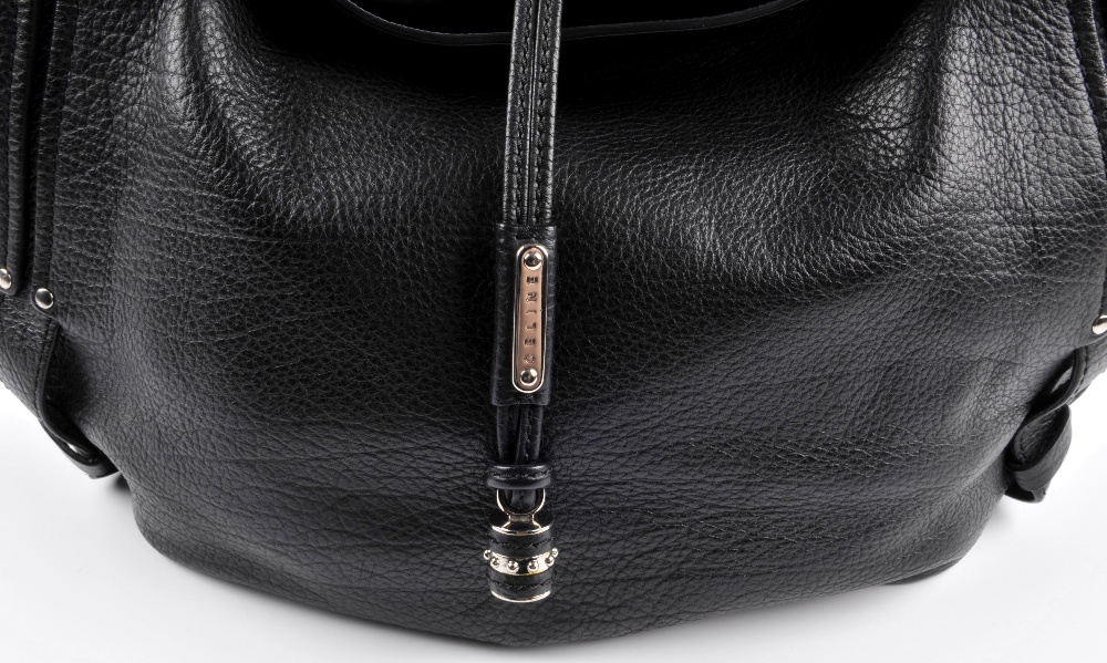 CELINE - a black leather Bittersweet hobo bag. Designed with a soft pebbled leather exterior, - Image 5 of 6
