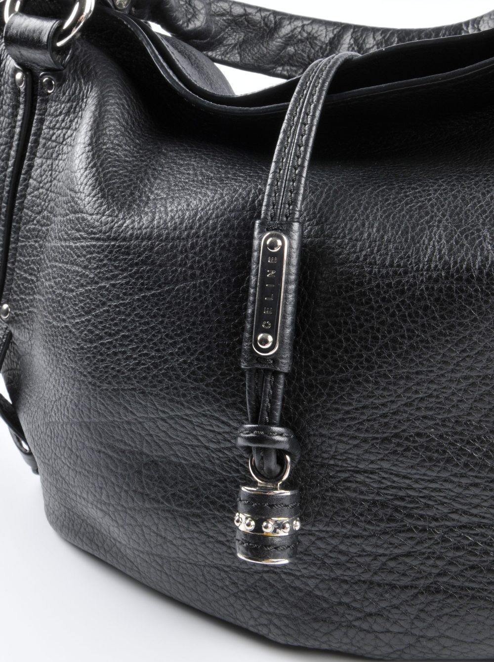CELINE - a black leather Bittersweet hobo bag. Designed with a soft pebbled leather exterior, - Image 6 of 6