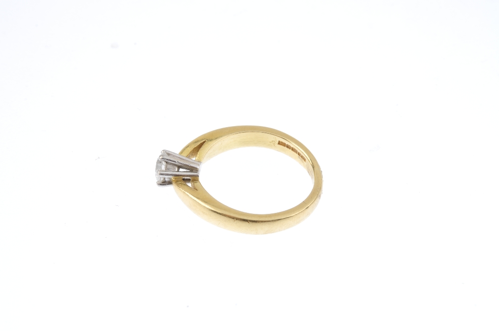 An 18ct gold diamond single-stone ring. The brilliant-cut diamond, with tapered band. Estimated - Image 2 of 3