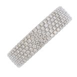 TIFFANY & CO. - a diamond 'Metro' ring. Comprising a pave-set diamond full band. Signed Tiffany &