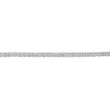 An 18ct gold diamond bracelet. Designed as a series of brilliant-cut diamond flowers, to the