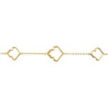 MAPPIN & WEBB - an 18ct gold 'Ivy' bracelet. Of openwork design, comprising five vari-size ivy