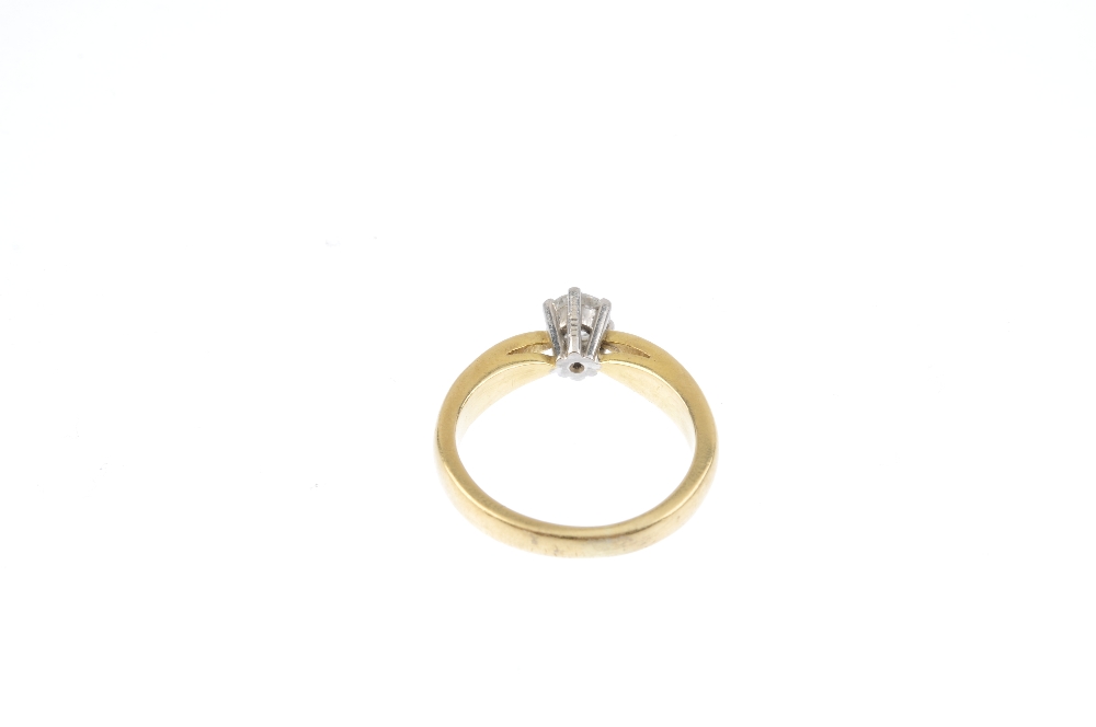 An 18ct gold diamond single-stone ring. The brilliant-cut diamond, with tapered band. Estimated - Image 3 of 3