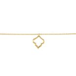 MAPPIN & WEBB - an 18ct gold 'Ivy' bracelet. The stylised leaf, suspended from a belcher-link chain,