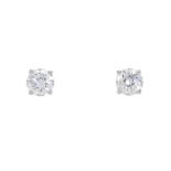 A pair of brilliant-cut diamond stud earrings. Estimated total diamond weight 1.30cts, G-H colour,