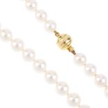 MIKIMOTO - a cultured pearl single-strand necklace. Comprising a series of fifty-three cultured