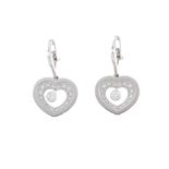 CHOPARD - a pair of 18ct gold 'Happy Diamonds' earrings. Each designed as a glazed heart, containing