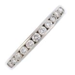 TIFFANY & CO. - a platinum diamond half-circle eternity ring. The brilliant-cut diamond line,