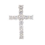 A diamond cross pendant. Set with brilliant-cut diamonds. Total diamond weight 0.50ct, stamped to
