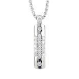 An 18ct gold diamond pendant and Fope 18ct gold chain. The pendant of rectangular outline with