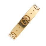 GUCCI - an 'Icon' band ring. Designed as a repeating series of double 'G ' and dimple motif, to