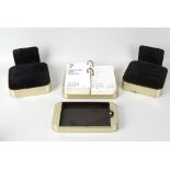 William Sklaroff for Smith Metal Artists, a 'Radius One' mirror brass desk set, comprising a two