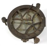 A rare brass equinoctial compass and sundial by Dolland of London. The hinged 6-inch sundial ring,