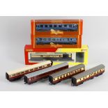 A box containing a Hornby 00 gauge model railway 'Coronation' locomotive and tender, two boxed