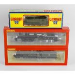 A box containing a selection of eight 00 gauge model railway locomotives, to include Hornby 'Hampden