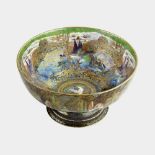 A Wedgwood 'Fairyland lustre' pedestal bowl, designed by Daisy Makeig Jones, the iridescent green