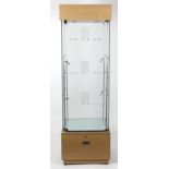 A collection of assorted shop retail display cabinets, to include: an unbranded tall pedestal