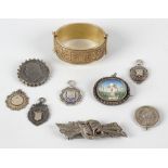 A small selection of silver and other jewellery, to include six various pendants or medallions, a