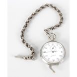 A Junghans German military specification stopwatch with crown wind, press crown and unusual lower