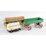 Two boxes containing a mixed selection of assorted model railway items and toys, to include two