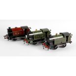 A Hornby type 101 tinplate bodied clockwork model railway LMS 0-4-0 tank locomotive, together with