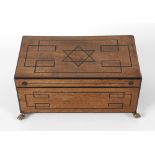 A 19th century mahogany box and cover, the removable top lifting to reveal a vacant interior with