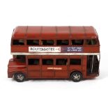 A model double-decker London bus 'Routemaster' 137, in painted sheet metal with decals, 20 long x 11