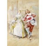 H G Glindoni (1852-1913)'The Minuet'Interior scene with dandy and lady about to
